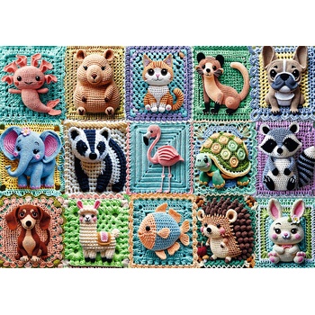 Trefl - Puzzle Premium Plus: Crochet Animals - 1 000 piese