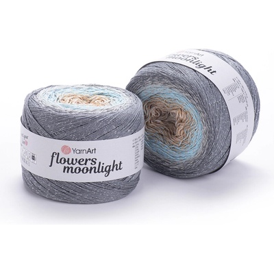 Yarn Art Příze Flowers Moonlight 3268 tmavě šedá,světle šedá,bledě modrá,tmavě béžová