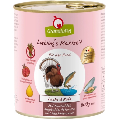 GranataPet 24х800г Adult Liebling's Mahlzeit GranataPet, консервирана храна за кучета - сьомга и пуешко