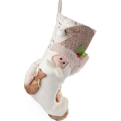 Prima-obchod Mikulášská vánoční punčocha 25x50 cm barva 1 krémová nejsvět.