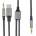 4smarts Кабел 4smarts 456907, от Jack 3.5mm(м) към Jack 3.5mm(м)/USB-C(м), 1m, черен (4SMARTS-456907)