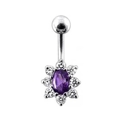 Šperky4U stříbrný piercing do pupíku BP01002-CA
