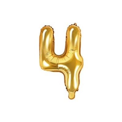 Balón fóliový 35cm číslo 4 zlatý