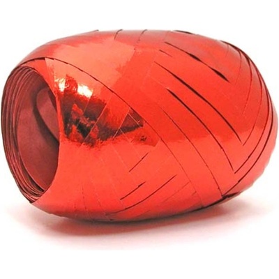 Stuha vázací 0,5 cm / 20 m, červená metalická