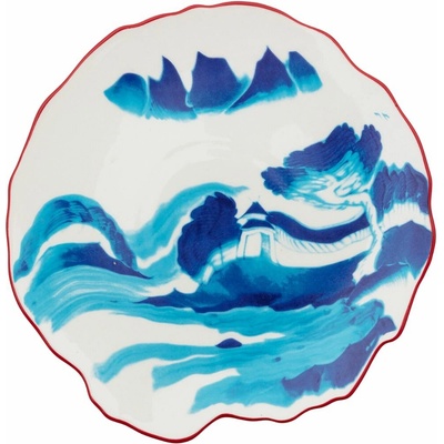 Seletti Dezertný tanier DIESEL CLASSICS ON ACID MELTING LANDSCAPE 21 cm modrý porcelán