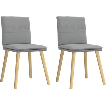 vidaXL Трапезни столове, 2 бр, светлосиви, текстил (4101255)