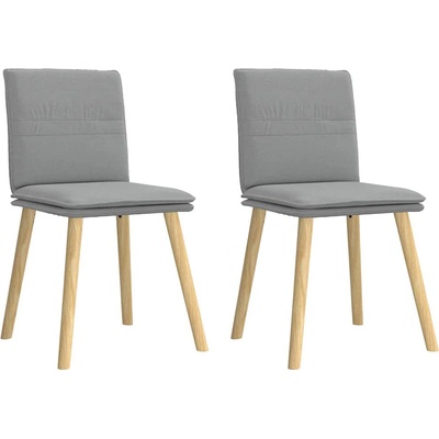 vidaXL Трапезни столове, 2 бр, светлосиви, текстил (4101255)