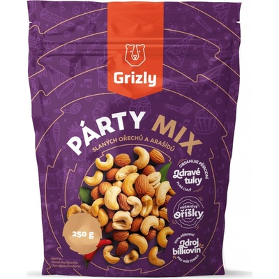 Grizly Párty mix slaných ořechů a arašídů 250 g