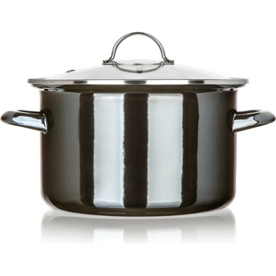 Banquet Hrniec smaltovaný METALLIC Black 24 cm 3,7 l s pokrievkou 24 cm