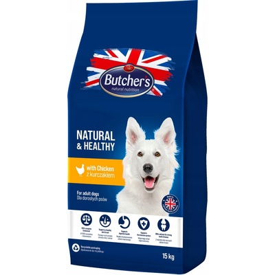 Butcher's Dog Natural&Healthy s kuřecím masem 15 kg
