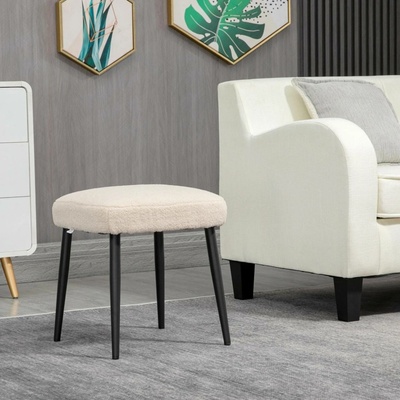 HOMCOM Čtvercový taburet 42x42x47 cm | béžový