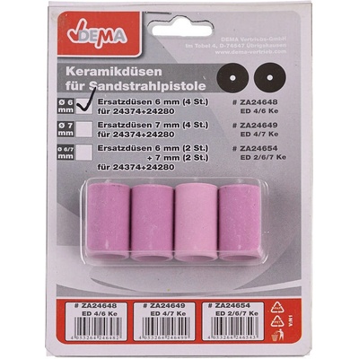 DEMA Trysky pro pískovací pistoli 6 mm, 4 ks ZA24648