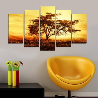 ASIR Sada obrazů STROM PŘI ZÁPADU 110 cm MDF