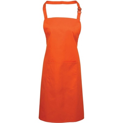 Premier Workwear Keprová pracovní zástěra s kapsou z kolekce Colours Collection oranžová Pantone 1655C 72x86cm PW154
