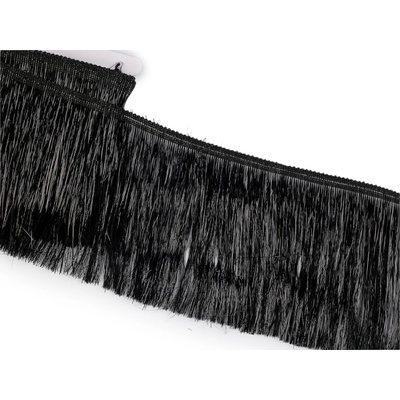 Třásně metalické husté šíře 15 cm, barva 7 černá 9 m