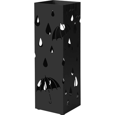 SONGMICS Stojan na deštníky čtvercový černý motiv kapky – Zboží Dáma