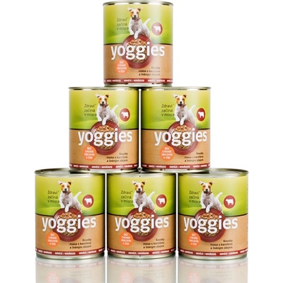Yoggies hovězí s karotkou a lněným olejem6 x 800 g