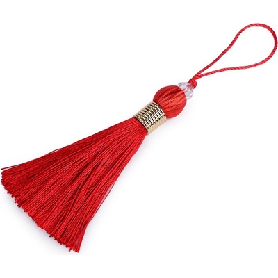 Prima-obchod Střapec délka 22-24 cm, barva 4 červená zlatá