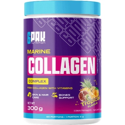 6PAK Nutrition Marine Collagen Complex | with Hyaluronic Acid & Biotin [300 грама] Тропически Плодове