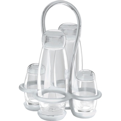 Guzzini Дозатори за олио и оцет Gocce със солница и пиперница на стойка транспарантни 5 части (23130000)