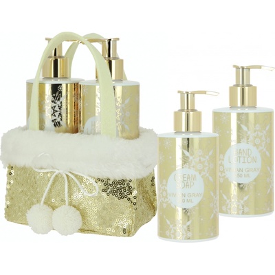 Vivian Gray Golden Glitters krémové mydlo 250 ml + výživný krém na ruky 250 ml darčeková sada