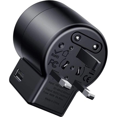 Baseus Rotation Universal Travel Adapter - захранване с 2 USB изхода и преходници за цял свят в едно устройство за мобилни устройства