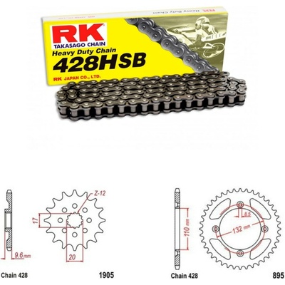 RK Racing Chain Řetězová sada KTM 85 SX (velká kola) 19-26
