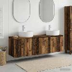vidaXL Комплект шкафове за баня 3 бр. Старо дърво 161, 5 x 44, 5 x 82 см (3405675)