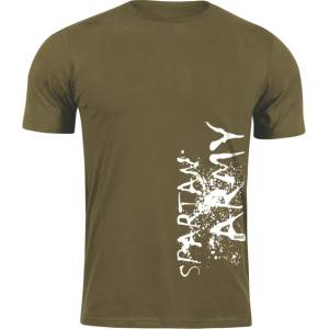 DRAGOWA Тениска с къс ръкав Spartan Army War, маслиненозелена, 160 г/м2 (7850)