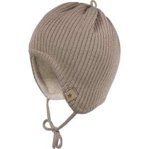 maximo Зимна шапка (beanie) maximo Baby's Rippen Fleece Mütze m. Band Beanie - Brown Melange - размер 47 cm (904-7260-0216)