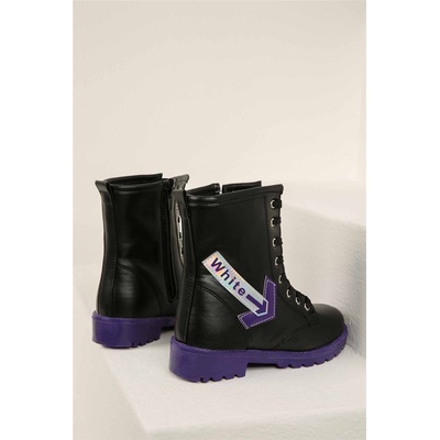 Moda Trend Детски боти 26-33 - Черни с Лилав #322741 (322741_Черно)