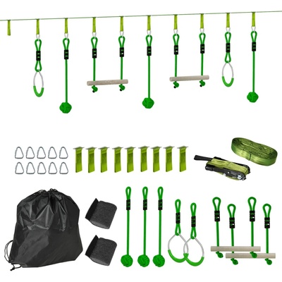 Aosom Překážková dráha Ninja PROFI zelená