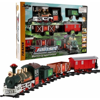 Teddies Vlak 3 vagóny s kolejemi 8ks na baterie se zvukem a světlem