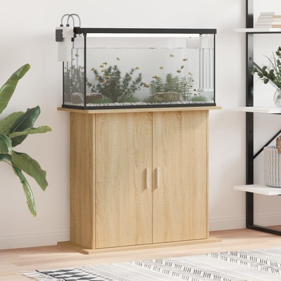 vidaXL Стойка за аквариум, дъб сонома, 81x36x73 см, инженерно дърво (833602)