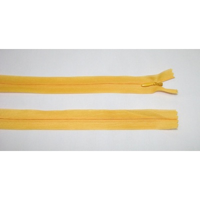 Zips krytý 3mm žltý nedeliteľný 55cm dederon