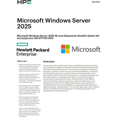 HPE Windows Server 2025 16-core Datacenter Reseller Option Kit P77101-021 – Zboží Živě