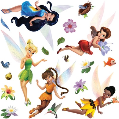 AG Design DKs-1096 samolepící dekorace Disney Víly, rozmery 30x30 cm