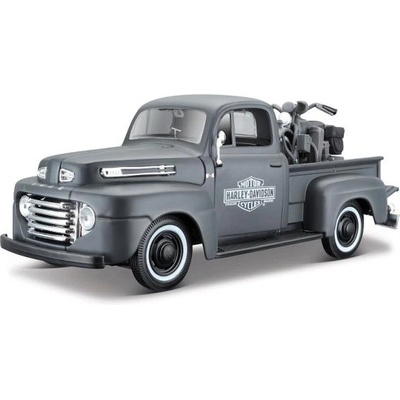 Maisto - Harley-Davidson Custom, 1948 Ford F-1 Pickup + 1: 24 1942 WLA Flathead, 1: 24