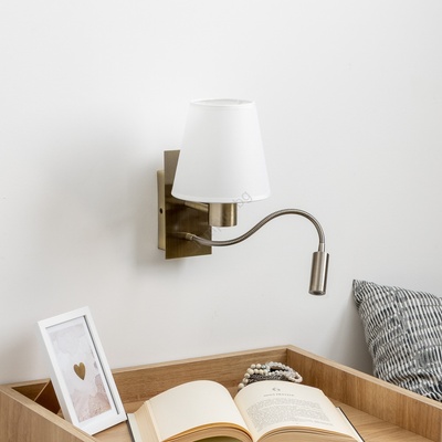 Brilagi - LED Аплик NUBILA 1xE27/25W/230V + LED/3W месинг/бял (BG1557F)