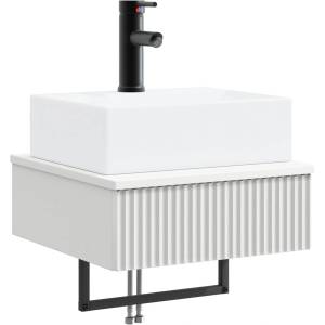 vidaXL Мивка за измиване, монтирана на стена Бяло 40 x 41 x 39 см (890198)
