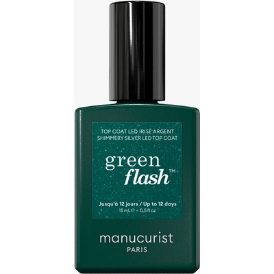 Manucurist Green Flash LED Shimmery Top Coat Silver 15 ml