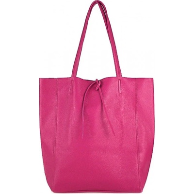 Kožená shopper kabelka 396 fuchsia