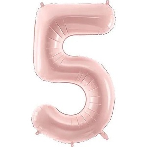 Party Deco Фолиев Балон Цифра, Светло Розово - 72 см - 5 (fb230p-5-081j)