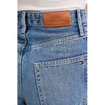 Tommy Hilfiger Дънков къс панталон Tommy Hilfiger в синьо с изчистен дизайн с висока талия WW0WW47215 (WW0WW47215)