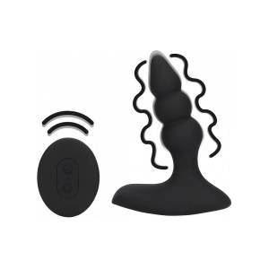 Boss of Toys Loveline Licorice Black Beaded Vibrating Plug Remote-Controlled