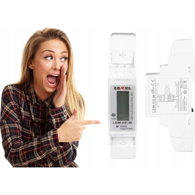 Jednofázový elektroměr na DIN lištu LCD LEM-02 Zamel