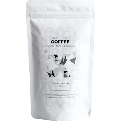 BrainMax Coffee Lion's Mane & Chaga, кафе с жизненоважни гъби, БИО, 200гр