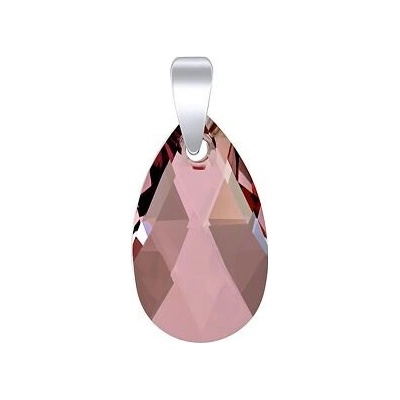 SILVEGO Stříbrný přívěsek Kapka Antique Pink se Swarovski Crystals LSW124P
