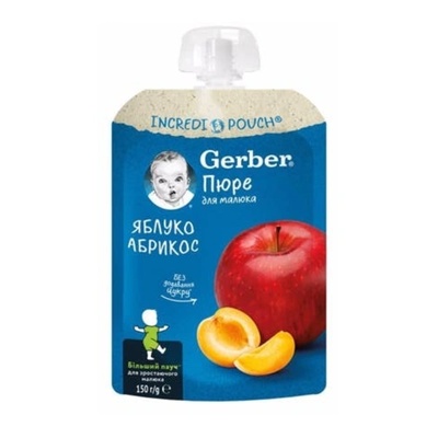 Gerber Био пауч за бебета с ябълки и кайсии 150г