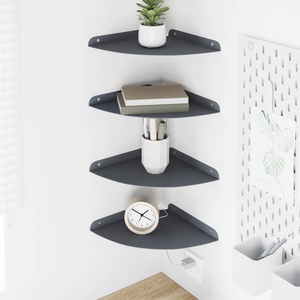 vidaXL Плаващ рафт за ъгъл 4 бр. Антрацит 24 x 24 x 2, 3 см (8004103)